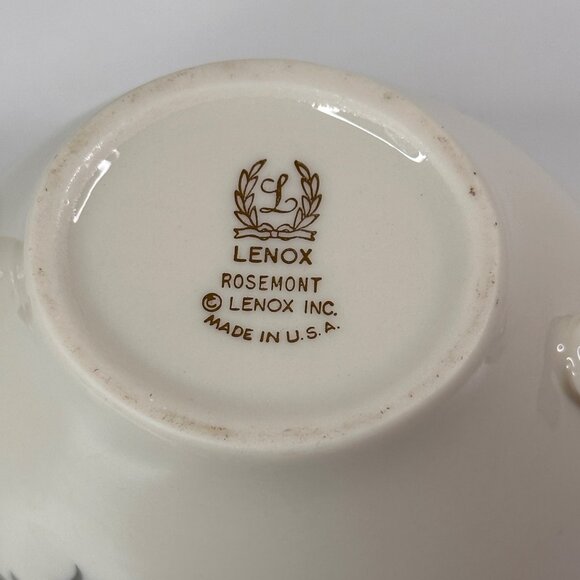 Lenox Rosemont Sugar Bowl With Lid Porcelain with Platinum Trim - Picture 3 of 9